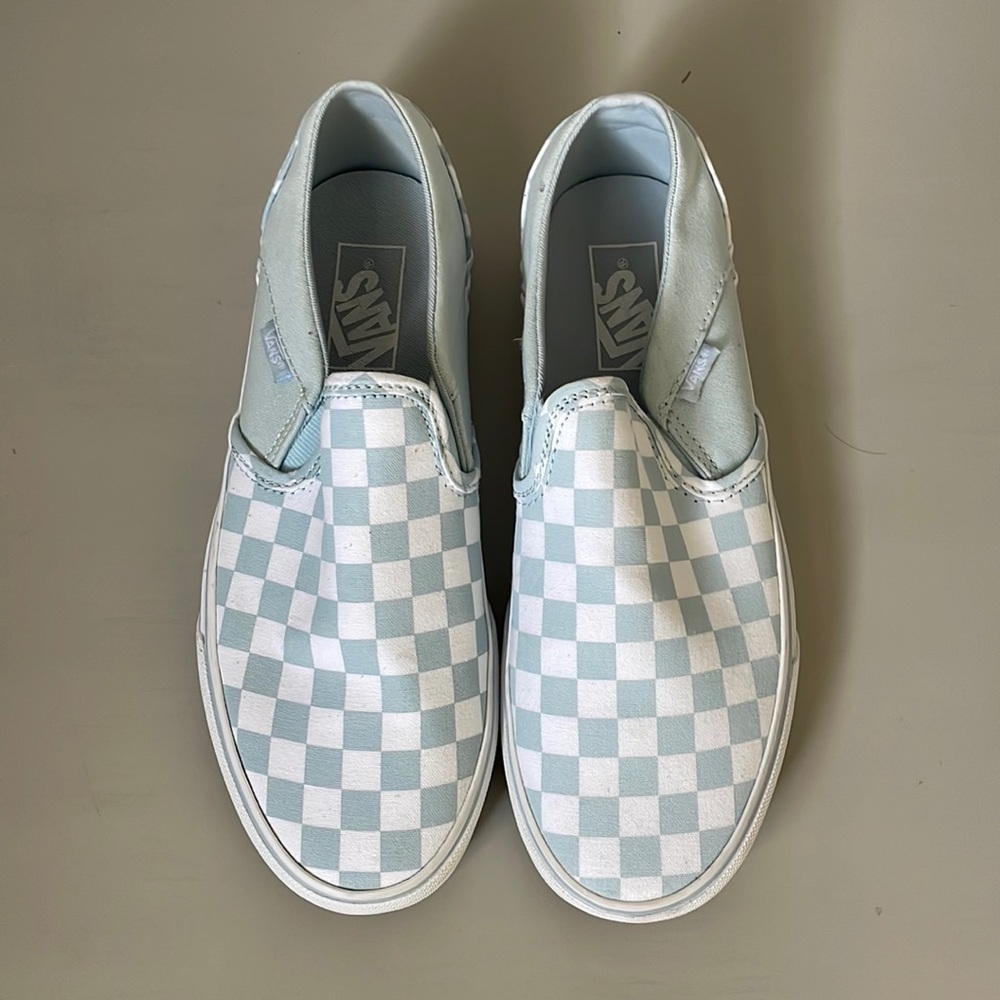 Light Blue Checkered Vans